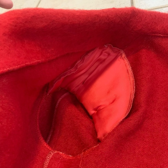 Vintage 70s/80s Liz Claiborne Red Cropped Mohair & Wool Blend Blazer Size 4 - Picture 2 of 9